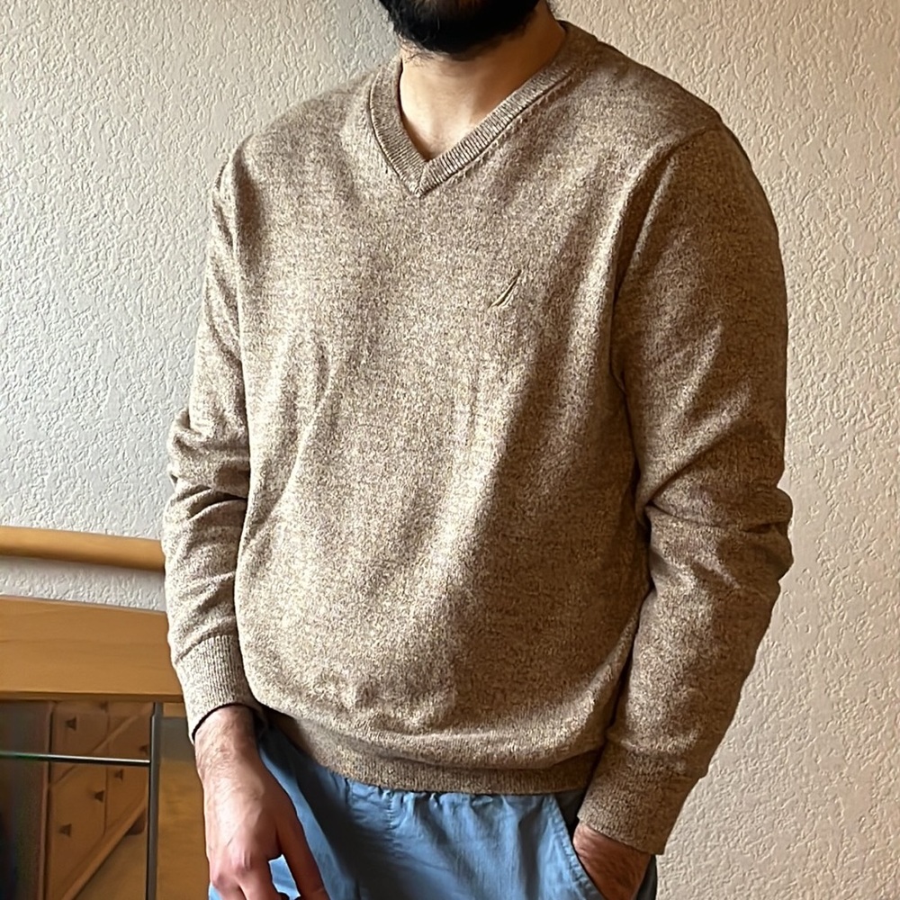 Nautica V-neck 100% cotton sweater